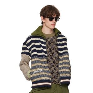 Andersson Bell || Blifden Patchwork Cardigan Sweater Jacket Green Multi Large‎